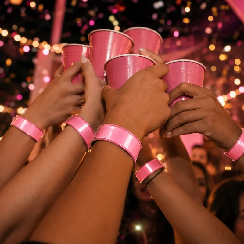 Bracelet Festif Réfléchissant Rose