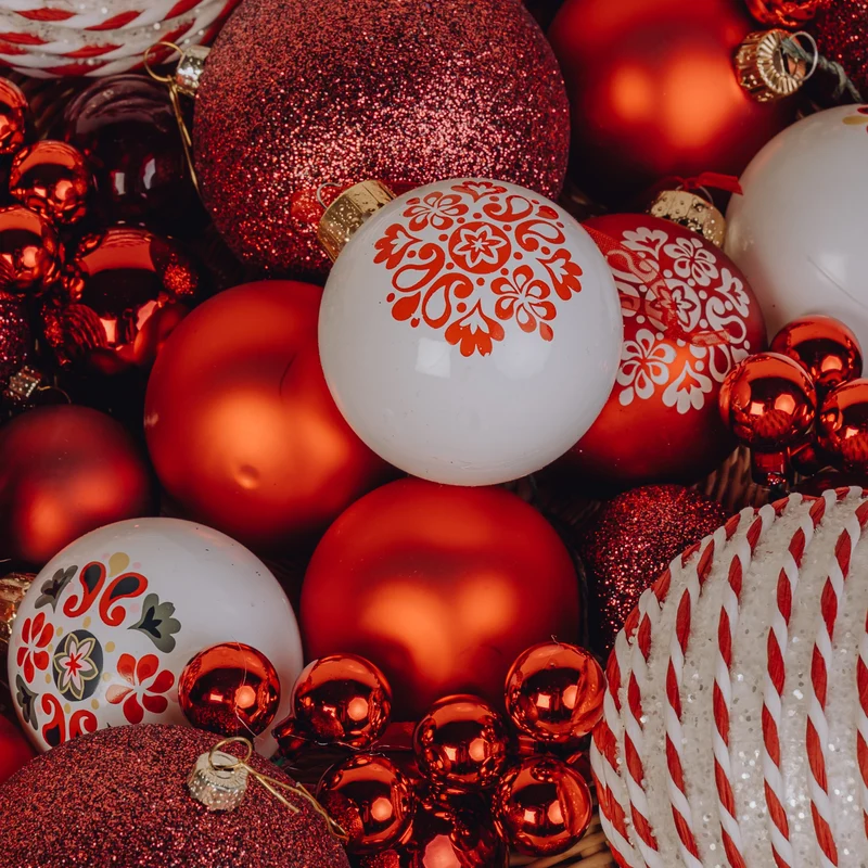 Boules de Noël - assortiment rouge